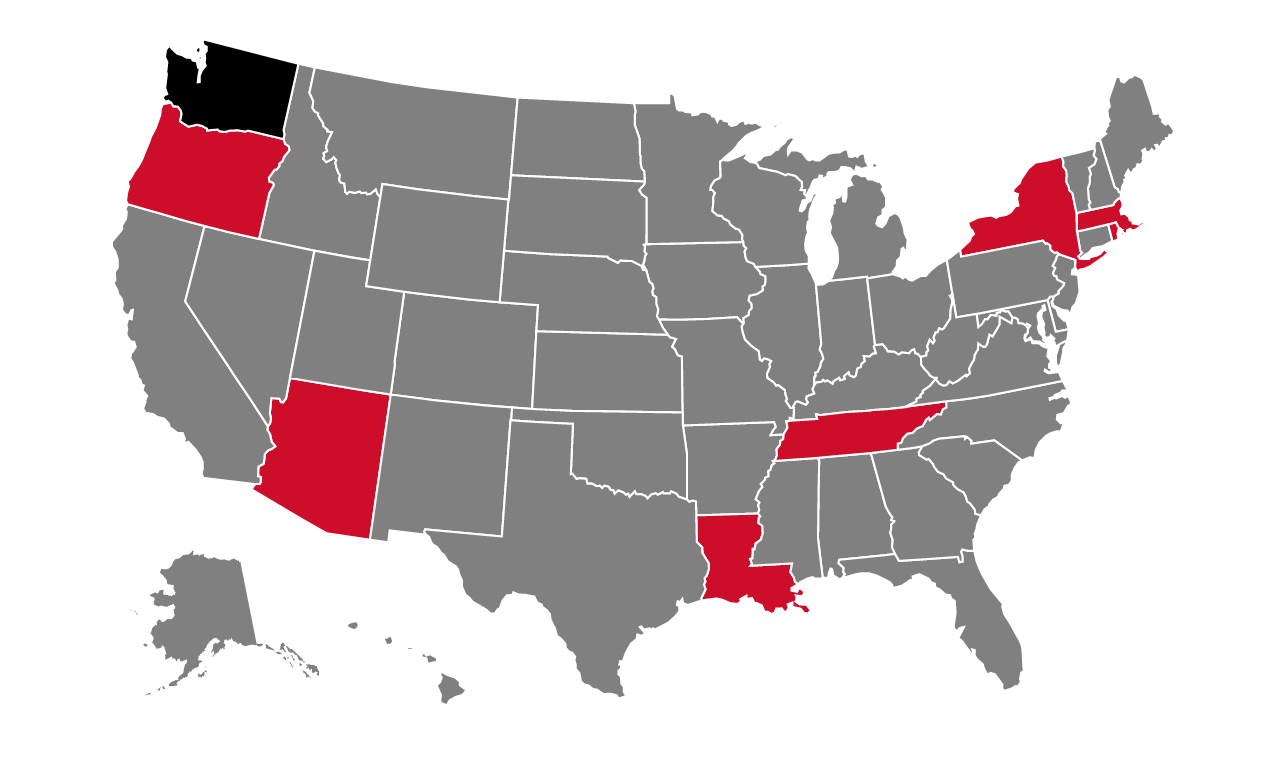 Map of Authorized States